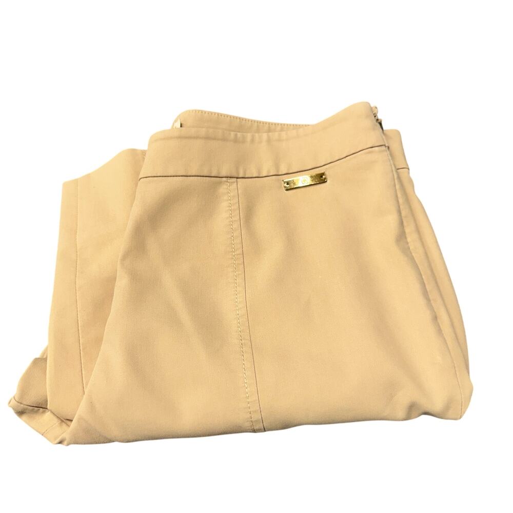 Tory Burch Callie Pants Khaki Tan Skinny Ankle‎ Crop Coastal Womens 8 (32x26.5)